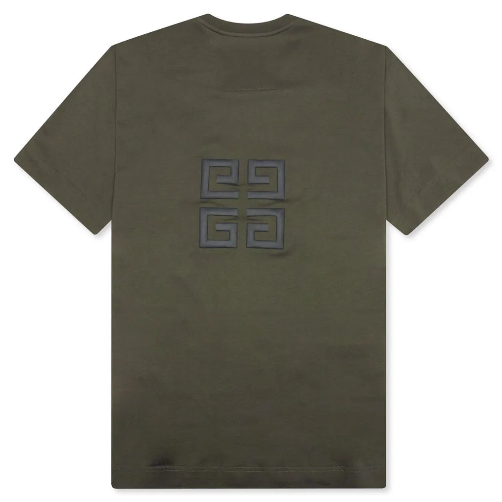 Heres an optimized title for the product: 

Givenchy Oversized Fit T-Shirt with Embroidery - Greyish Green

This title maintains key information while making the product attributes clear and easy to understand for potential customers.