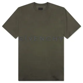 Heres an optimized title for the product: 

Givenchy Oversized Fit T-Shirt with Embroidery - Greyish Green

This title maintains key information while making the product attributes clear and easy to understand for potential customers.