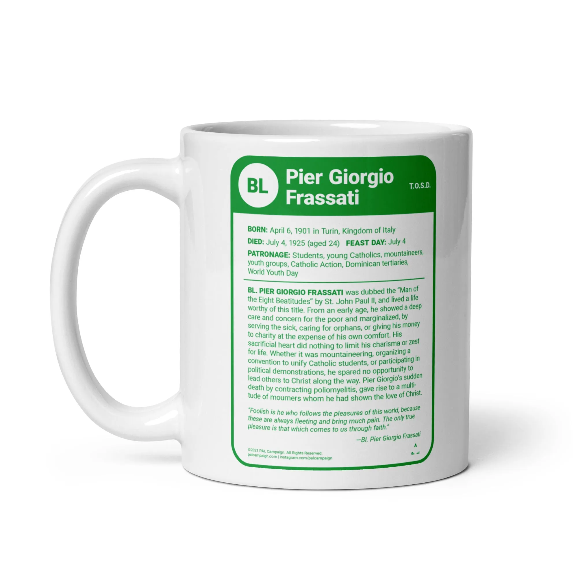 Pier Giorgio Frassati Saint Card Mug