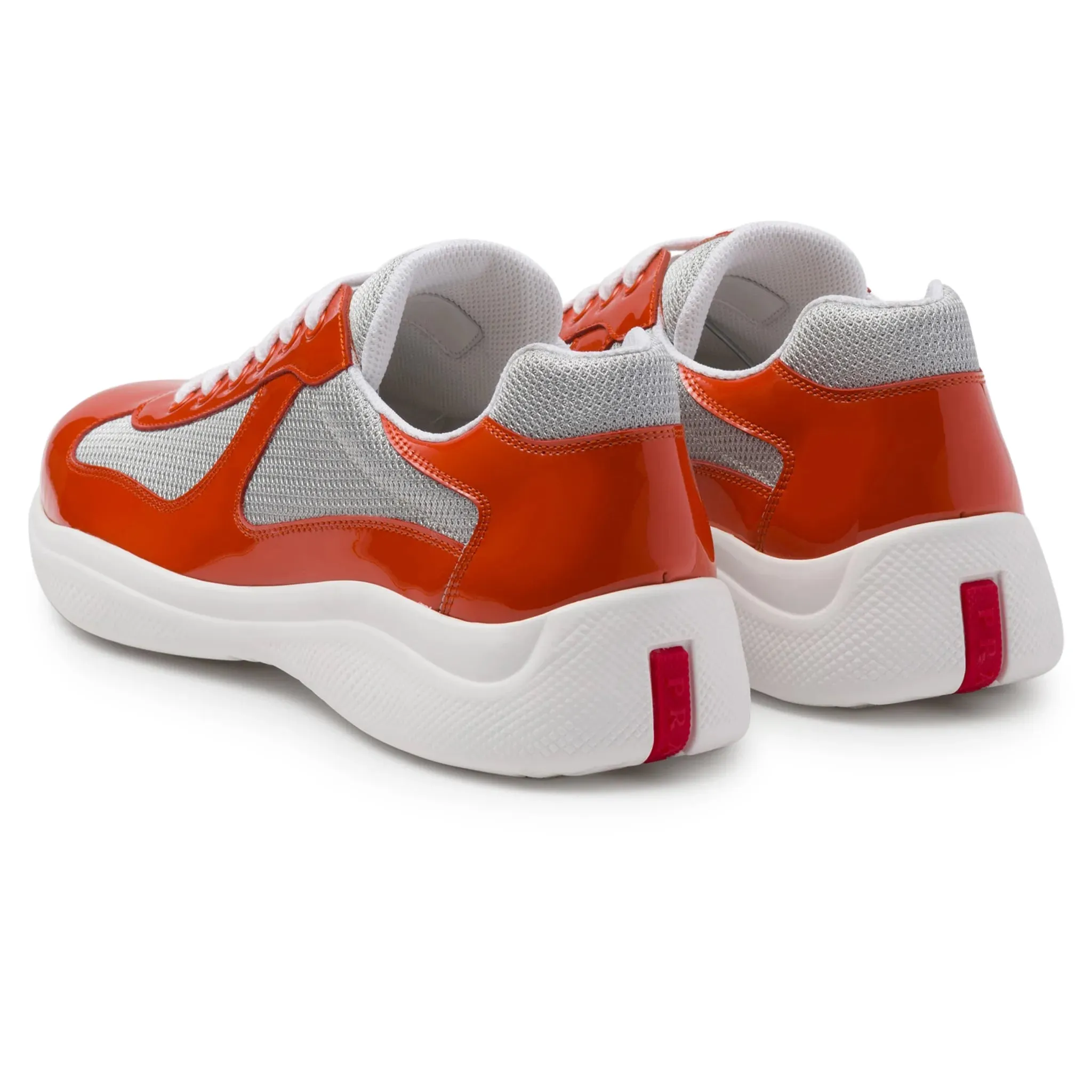 Prada Americas Cup Orange Silver Sneaker