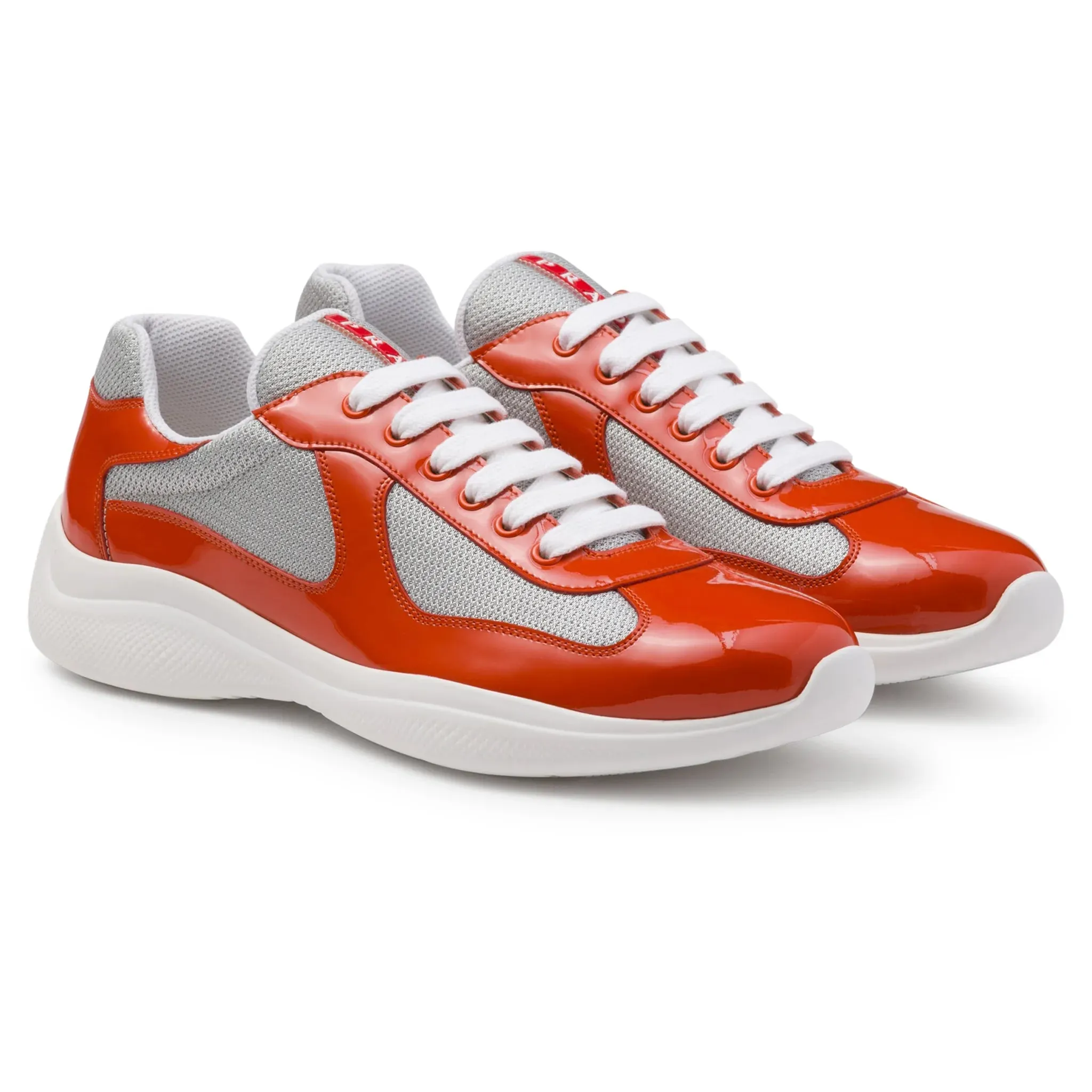 Prada Americas Cup Orange Silver Sneaker