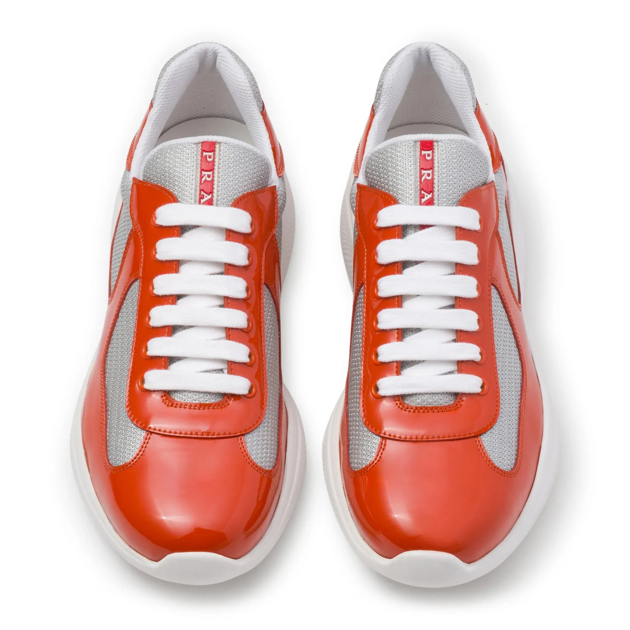 Prada Americas Cup Orange Silver Sneaker