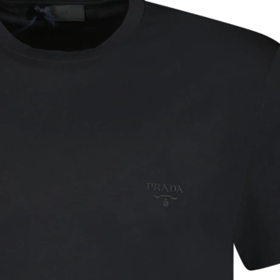 PRADA STICH LOGO T SHIRT BLACK