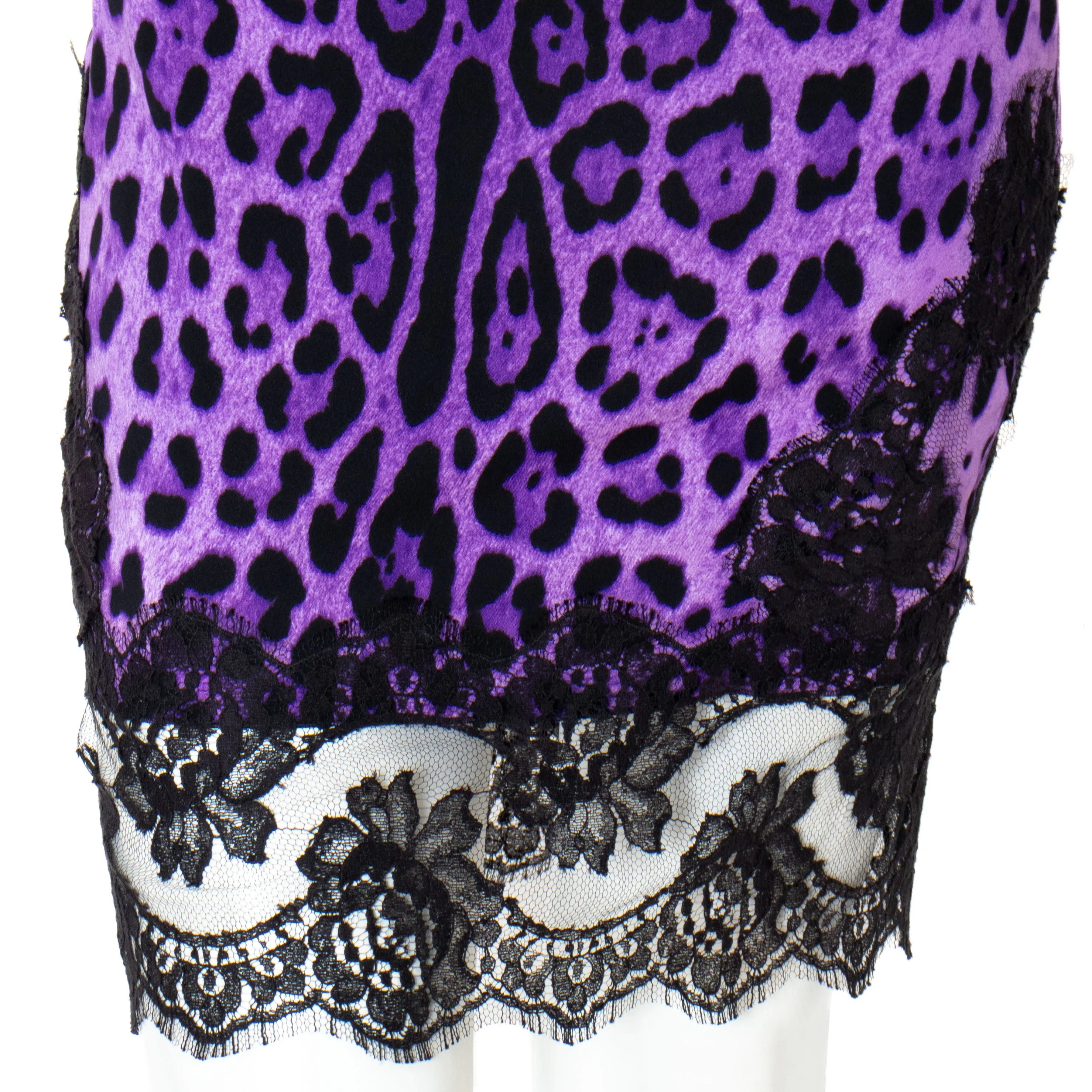 Purple Silk Leopard Print Dress