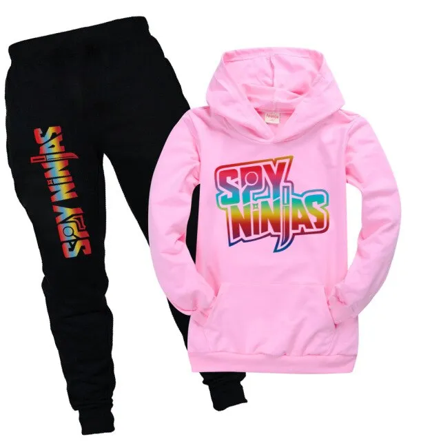 SPY NINJA Fashion Teenage Girls Clothing Cotton Boys Hoodie Tshirt Girls Cute Cosplay Clothes Big Kids Shirt Casual Trousers Set