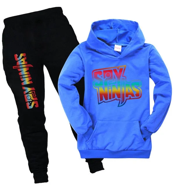 SPY NINJA Fashion Teenage Girls Clothing Cotton Boys Hoodie Tshirt Girls Cute Cosplay Clothes Big Kids Shirt Casual Trousers Set