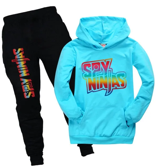 SPY NINJA Fashion Teenage Girls Clothing Cotton Boys Hoodie Tshirt Girls Cute Cosplay Clothes Big Kids Shirt Casual Trousers Set