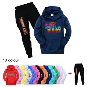 SPY NINJA Fashion Teenage Girls Clothing Cotton Boys Hoodie Tshirt Girls Cute Cosplay Clothes Big Kids Shirt Casual Trousers Set