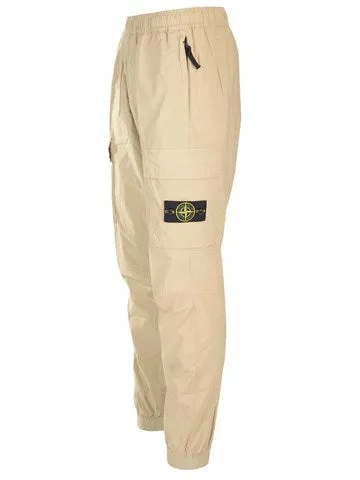 Stone Island Beige stretch cotton cargo trousers