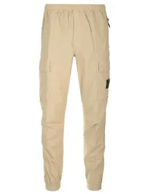 Stone Island Beige stretch cotton cargo trousers