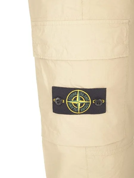 Stone Island Beige stretch cotton cargo trousers