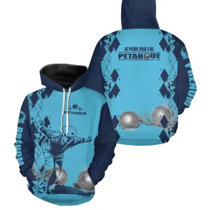 Sweat  Capuche Pétanque, Cadeau Personnalisé Bouliste, Je Peux Pas J'ai Pétanque - CT28122344