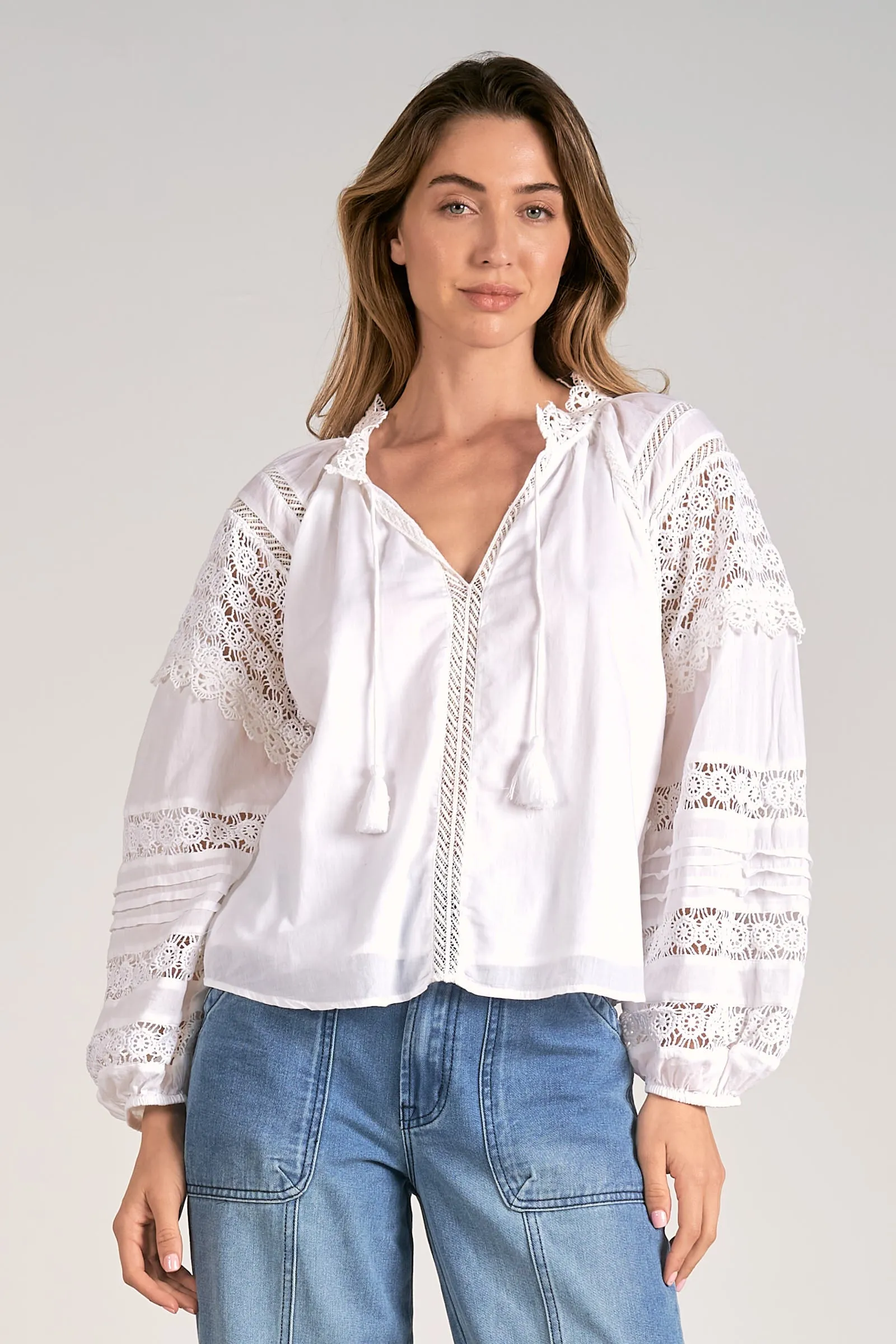 The Adeline Crochet Detail Blouse