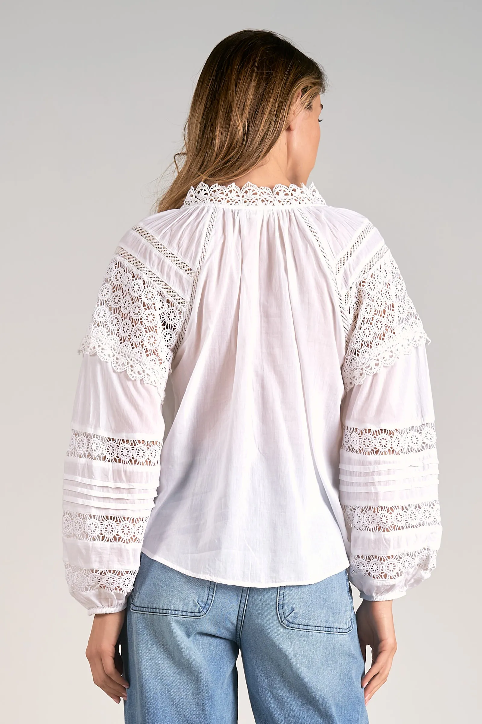 The Adeline Crochet Detail Blouse