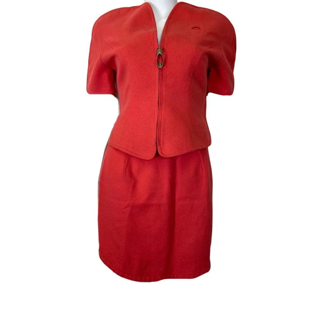 Thierry Mugler Coral Skirt Suit - XS