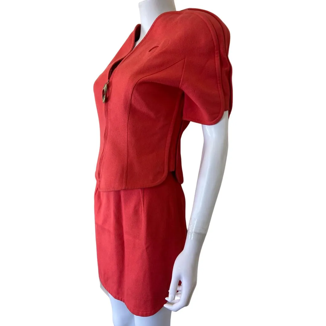 Thierry Mugler Coral Skirt Suit - XS