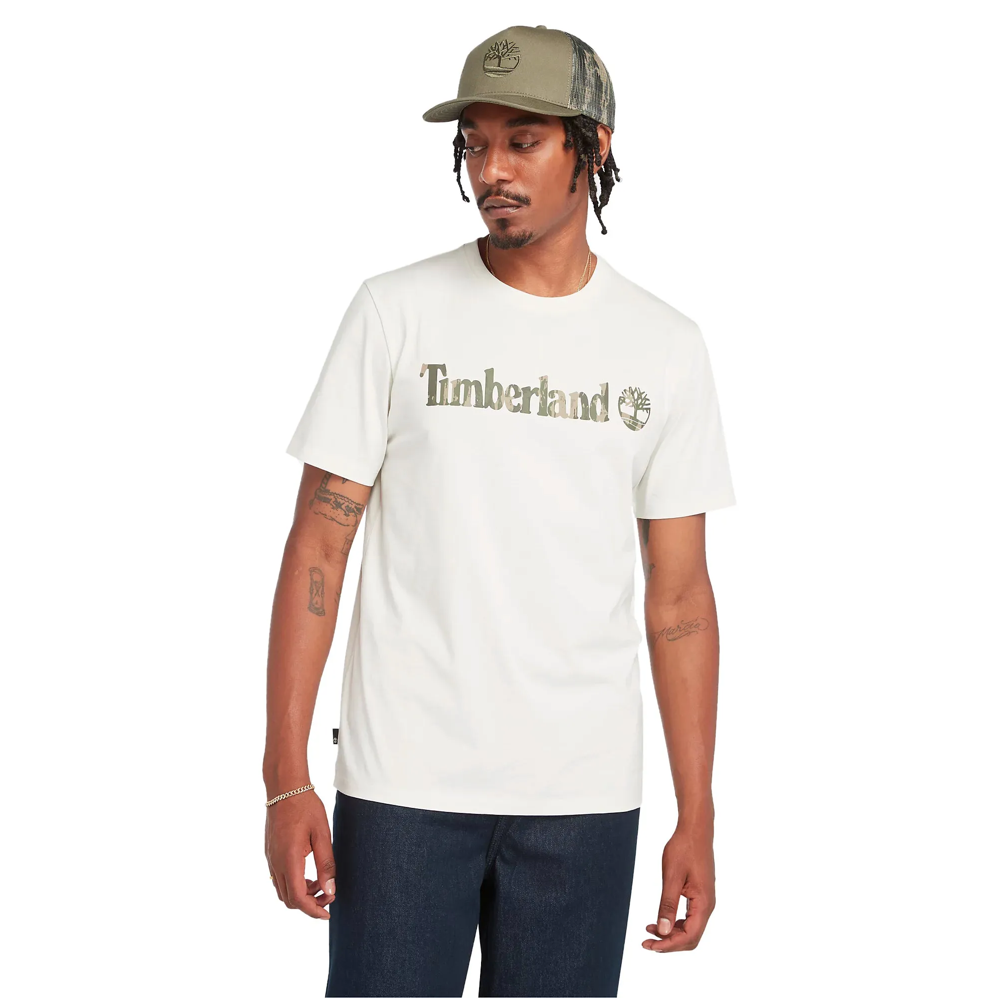 Timberland Mens 'Kennebec River' Camo Linear Logo T-Shirt