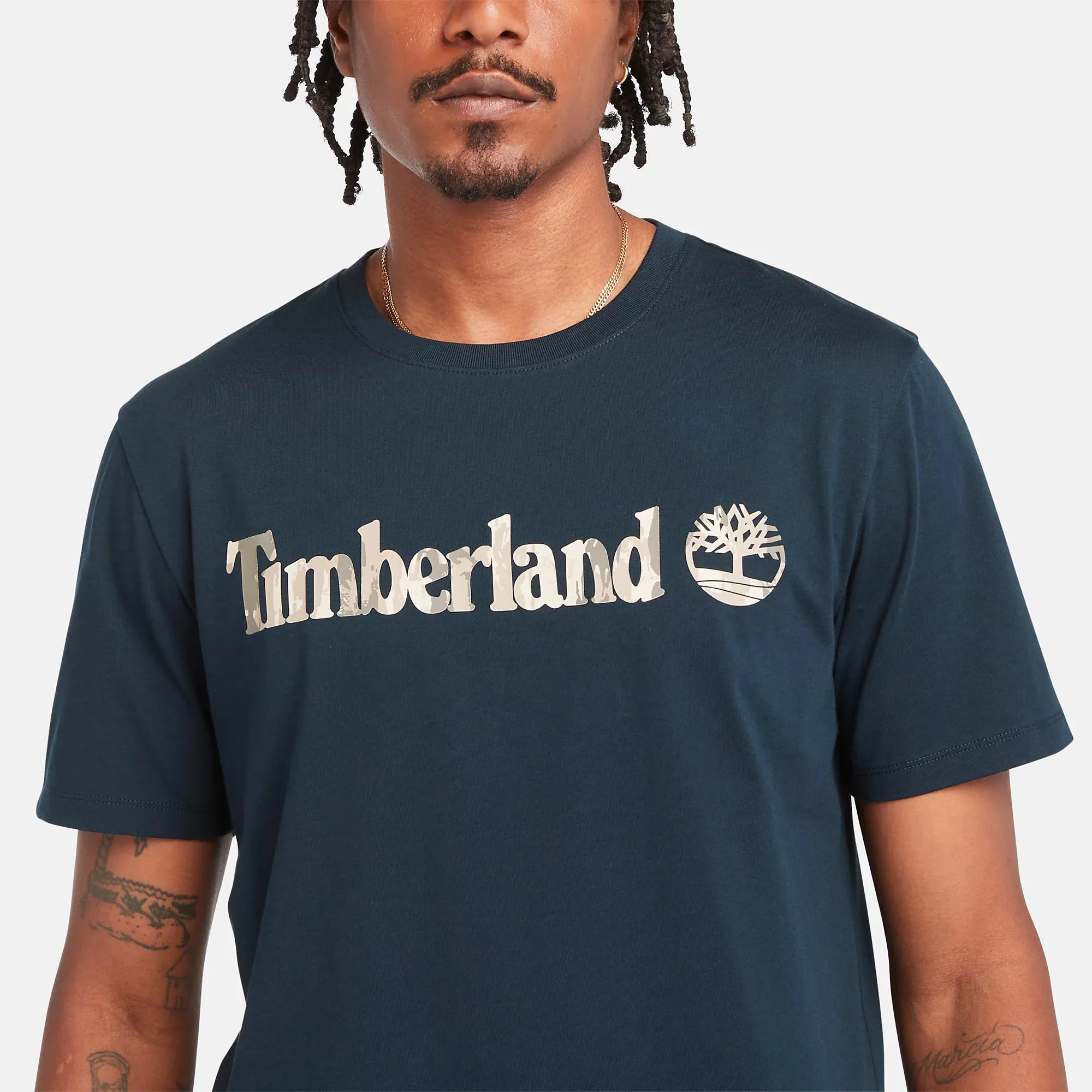 Timberland Mens 'Kennebec River' Camo Linear Logo T-Shirt