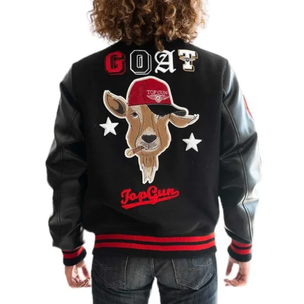 Top Gun The Goat Varsity Jacket (Black/Black) TGJ2349