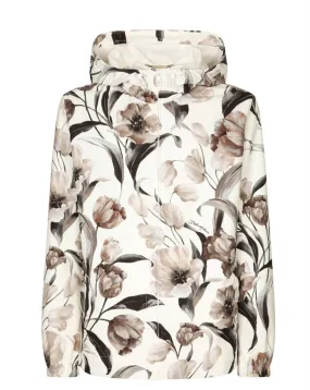 TULIP-PRINT ZIP-UP HOODED JACKET