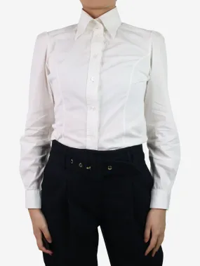 White button-up fitted shirt - size UK 10