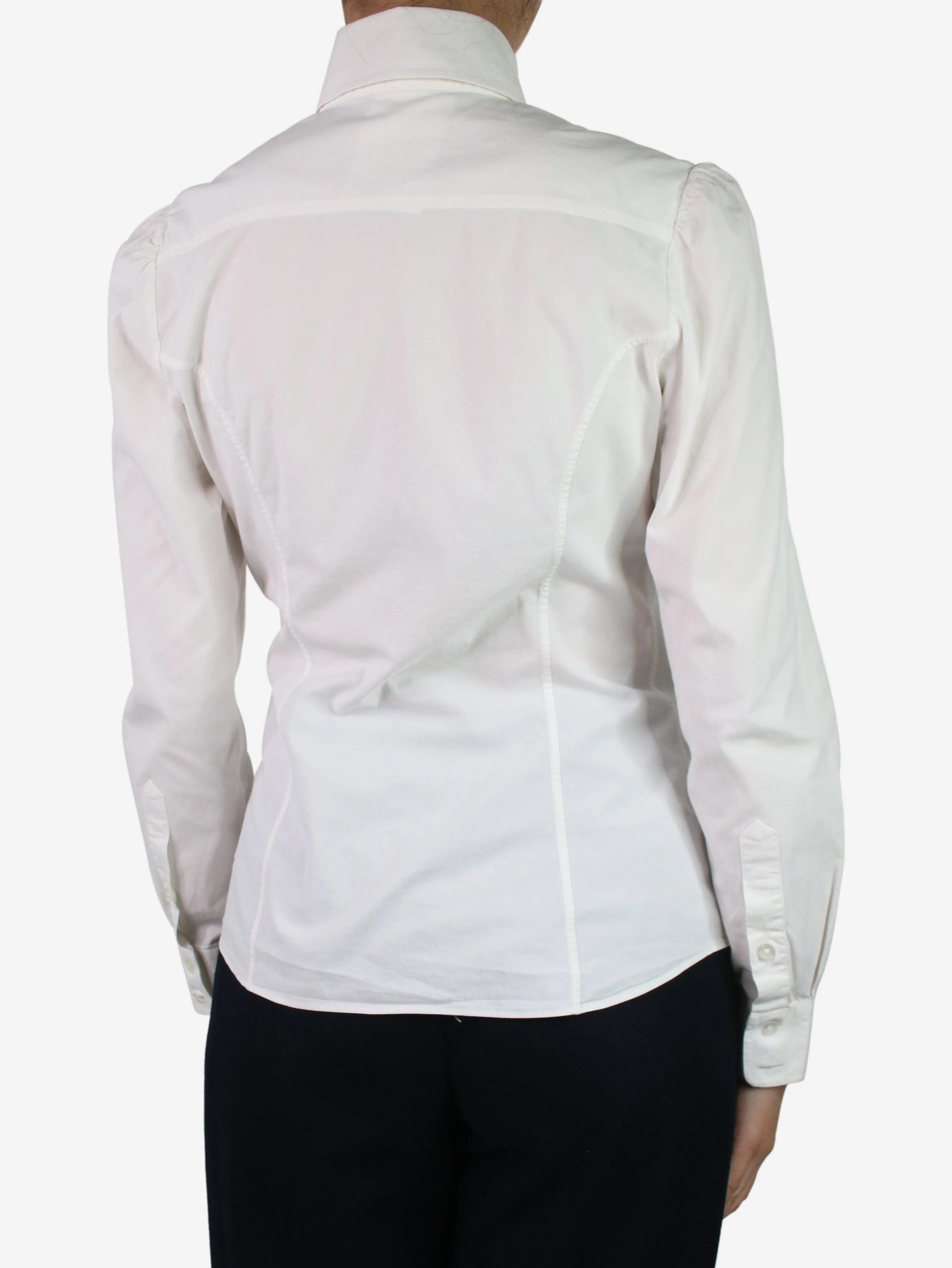 White button-up fitted shirt - size UK 10