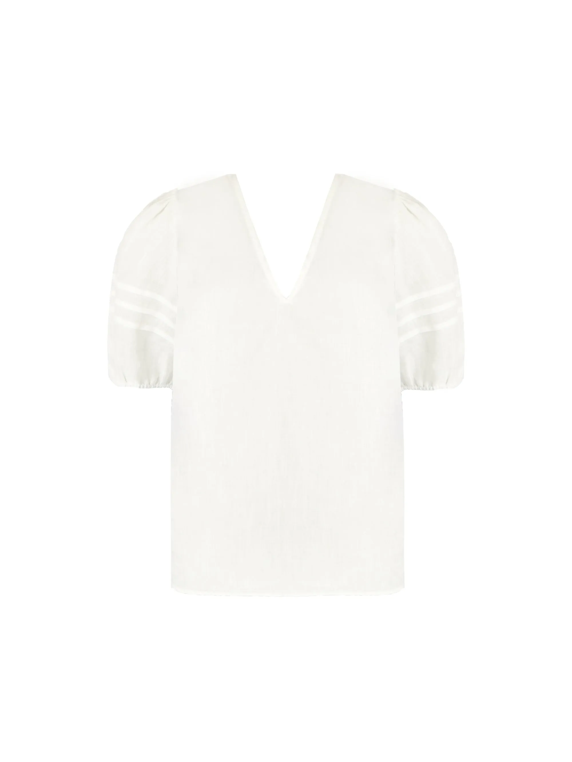 White Linen Pintuck Detail Top