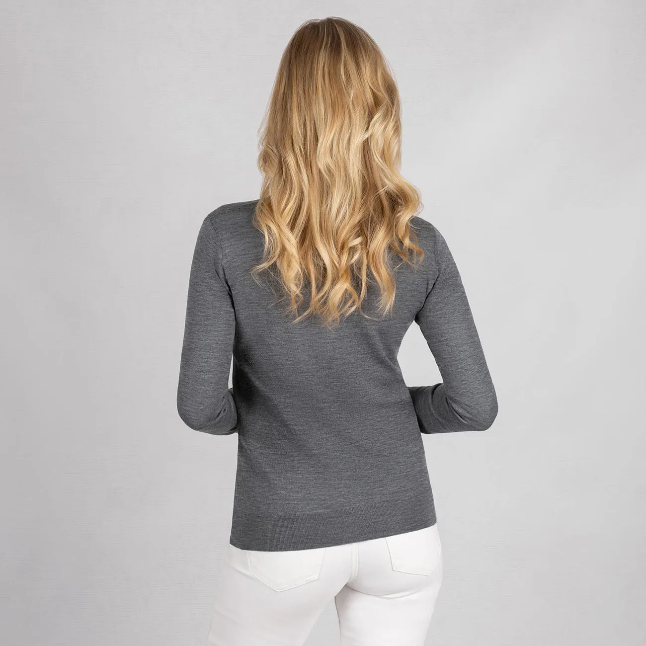 Wool Pullover Light V Neck Women